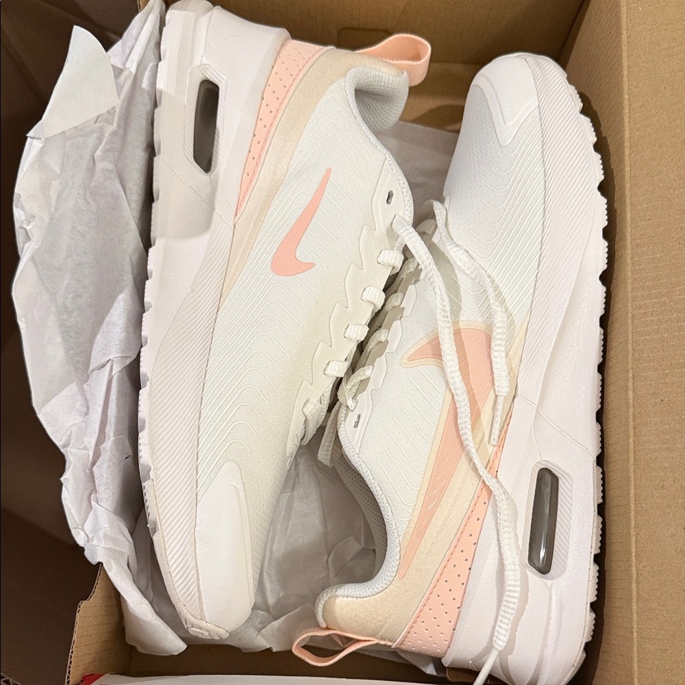 Nike Women's White and Light Pink Sneakers